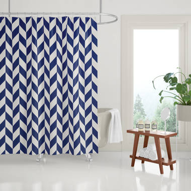 Navy blue chevron clearance shower curtain